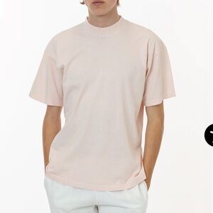 Los Angeles apparel pink crew neck tee shirt M medium unisex light pastel 1801GD